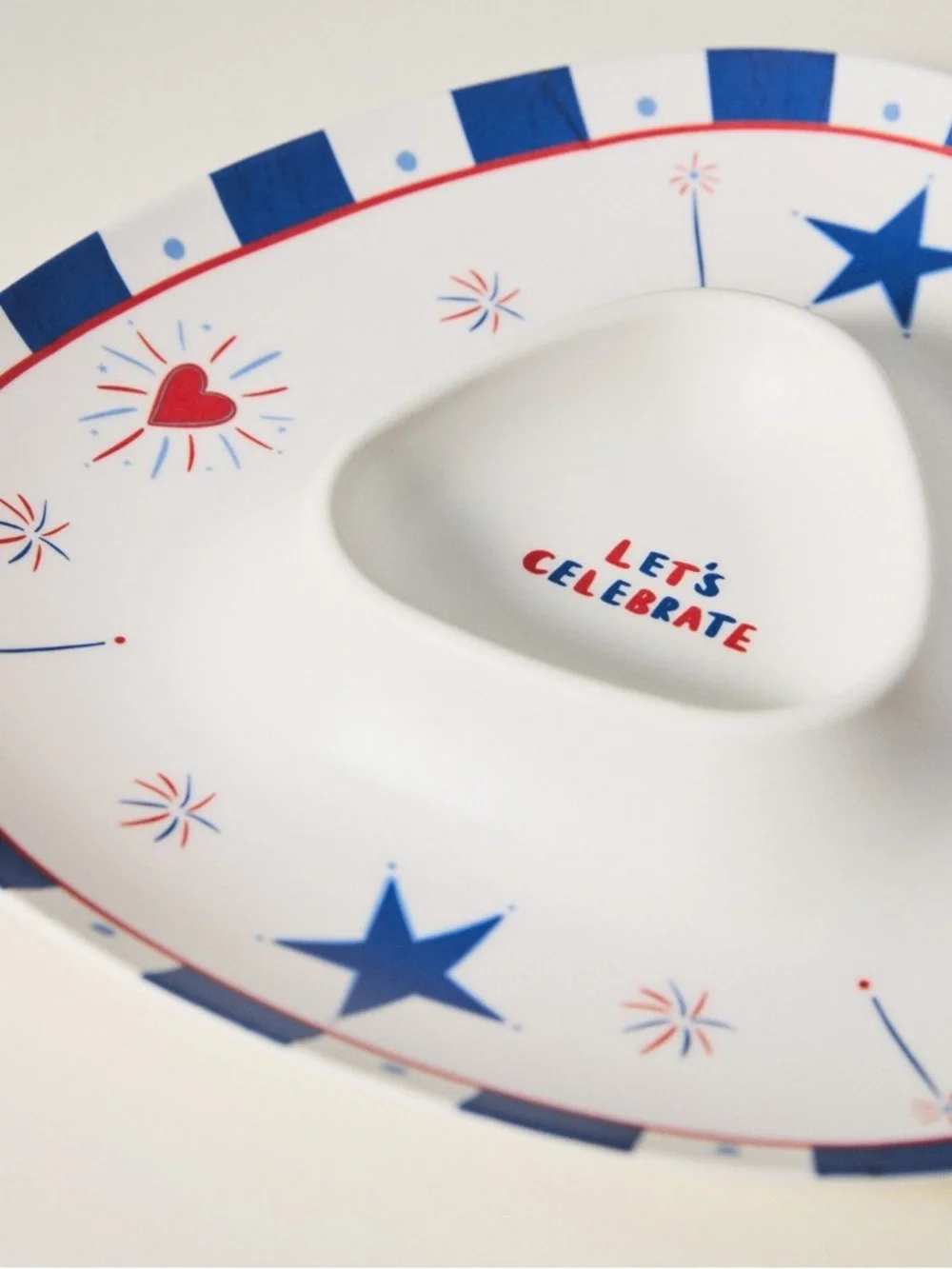 Anthropologie x Nephthys Tri-Section Platter - Blue, Red & White patriotic